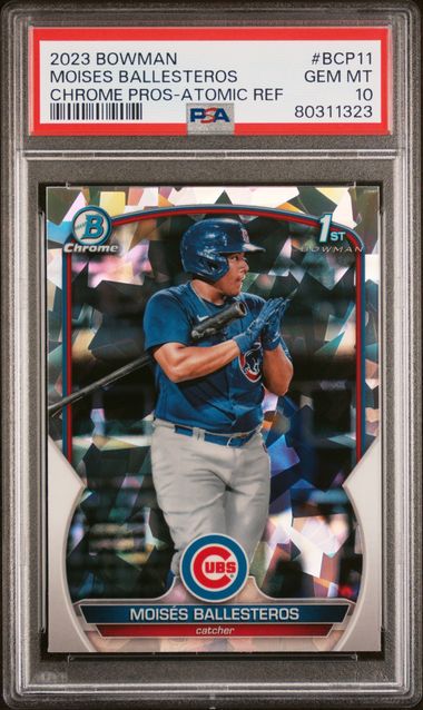 2023 Bowman Bowman Chrome Atomic Refractor #BCP11 Moises Ballesteros front
