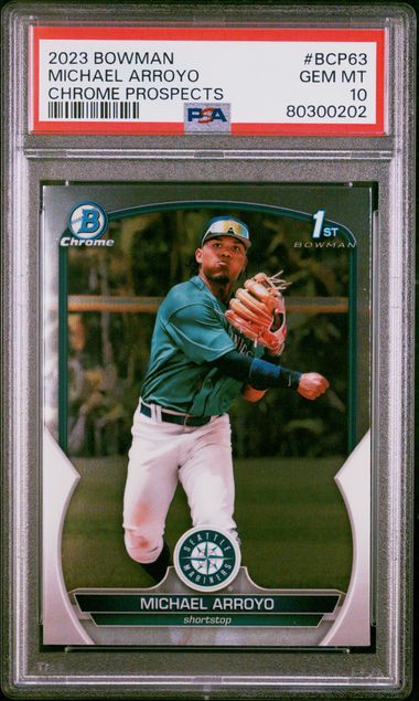 2023 Bowman Chrome Prospects Purple #BCP246 Jackson Chourio Rookie