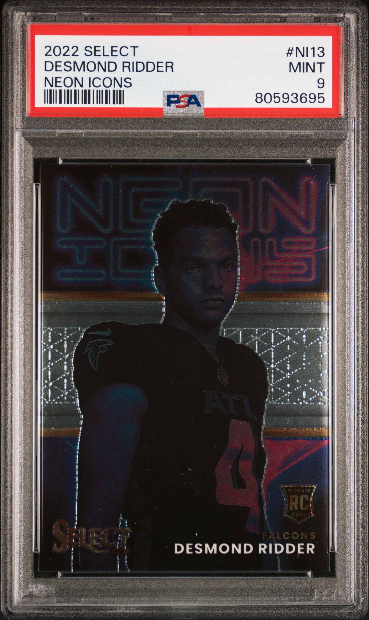 2022 Panini Select Neon Icons #NI13 Desmond Ridder – PSA MINT 9