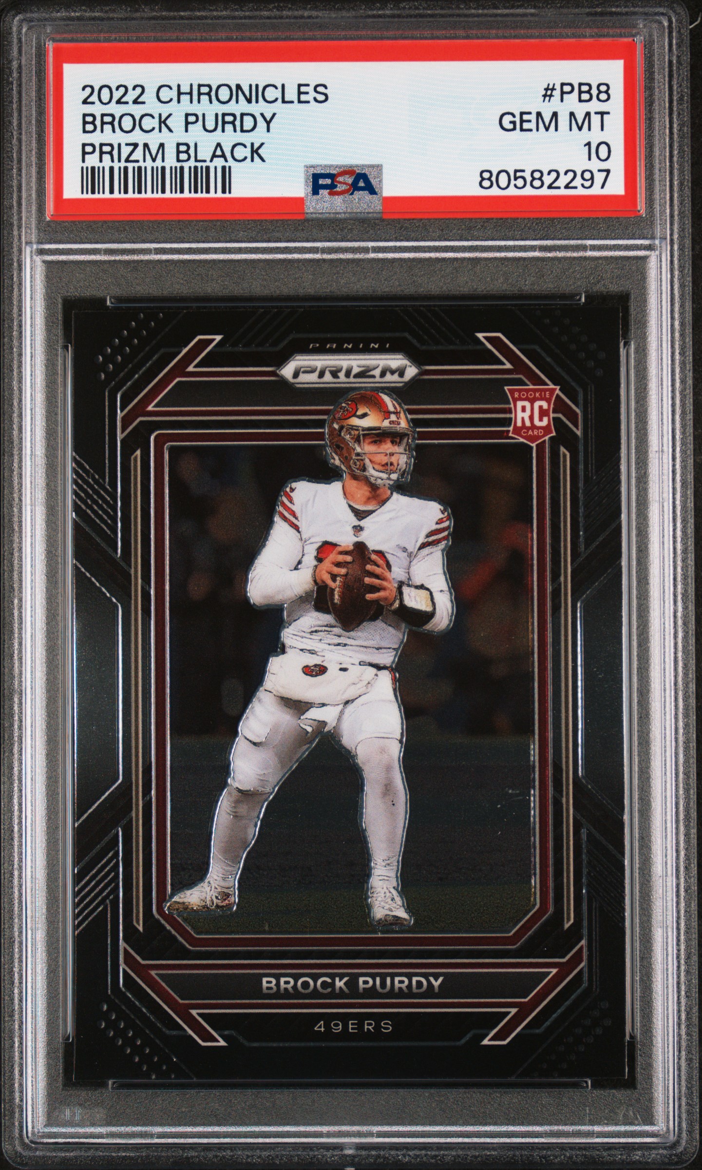 2022 Panini Chronicles Prizm Black Brock Purdy #Pb8 Gem Mt 10 front