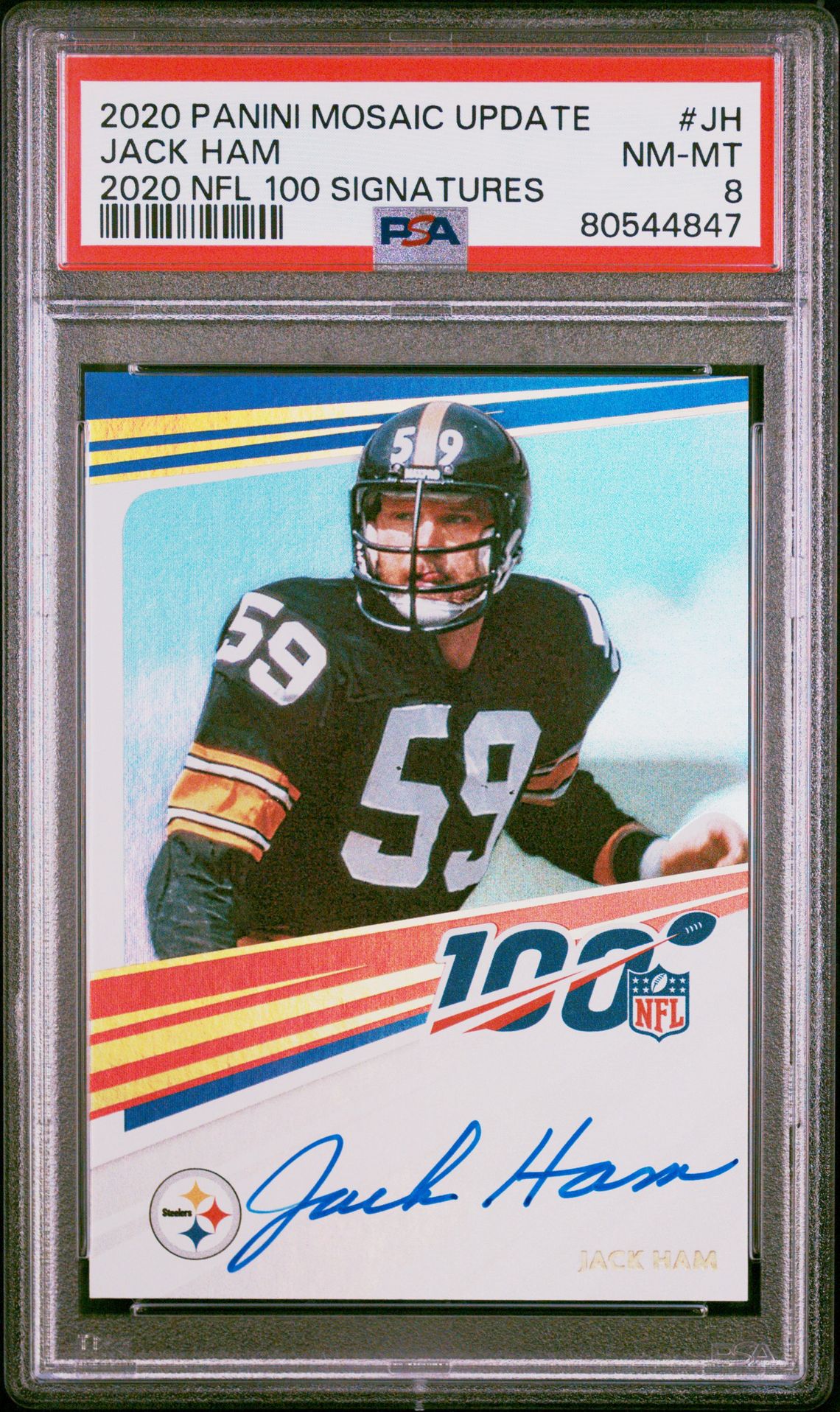 2020 Panini PANINI MOSAIC UPDATE 2020 NFL 100 SIGNATURES #JH Jack Ham front