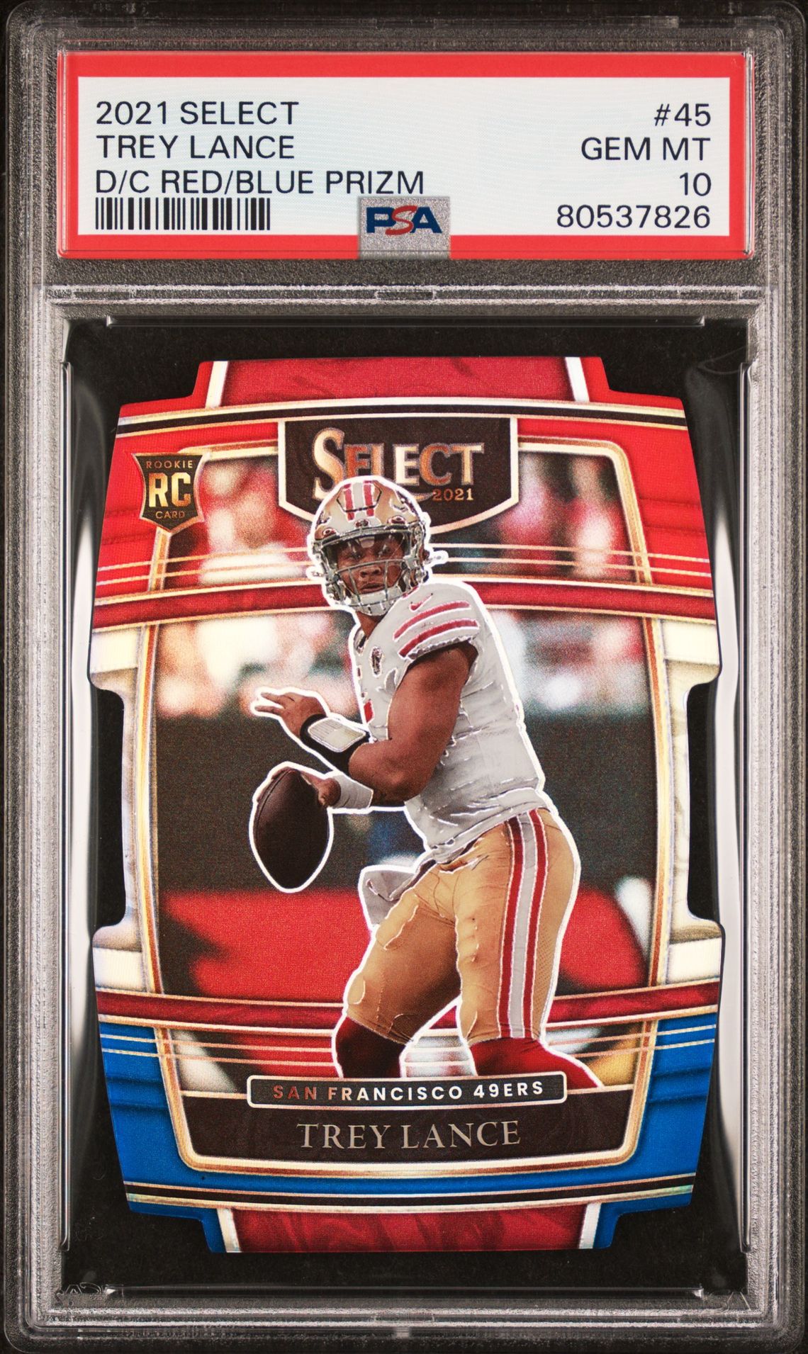 2021 Panini Select Trey Lance #45 (D/C Red/Blue Prizm) Gem Mt 10 front