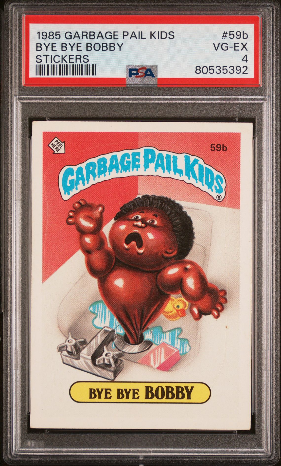 1985 Topps Garbage Pail Kids #59B Bye Bye Bobby front