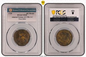 1739 AE Medal Admiral Vernon, A-C PBv 3-C VF25
