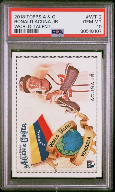 2018 Topps Allen & Ginter World Talent Ronald Acuna Jr. #Wt-2 (World Talent) Gem Mt 10 front