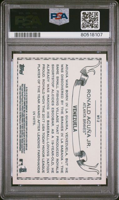 2018 Topps Allen & Ginter World Talent Ronald Acuna Jr. #Wt-2 (World Talent) Gem Mt 10 back