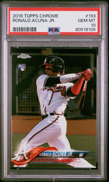 2018 Topps Chrome Ronald Acuna Jr. #193 Gem Mt 10 front
