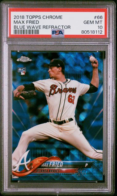 2018 Topps Chrome Max Fried #66 (Blue Wave Refractor) Gem Mt 10 front