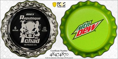 2023 500 Fr Mountain Dew Bottle Cap Colorized PR69DCAM