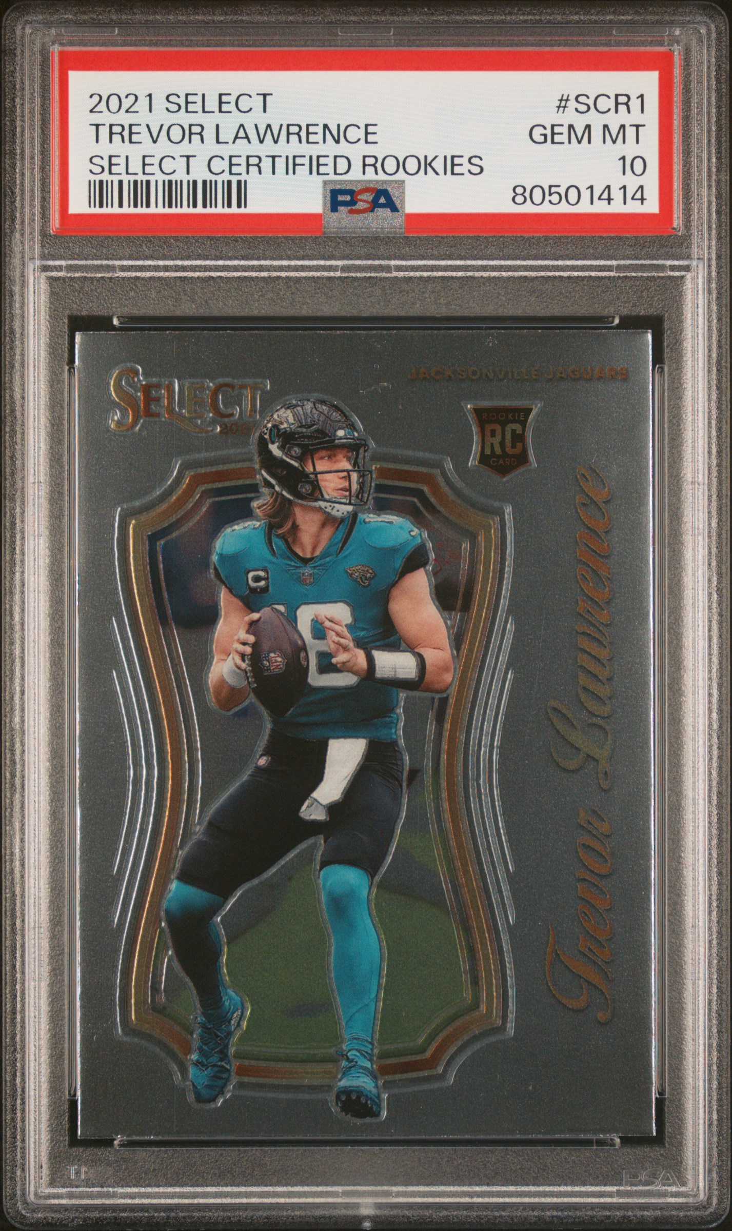 2021 Panini Select Select Certified Rookies #SCR1 Trevor Lawrence Rookie Card – PSA GEM MT 10