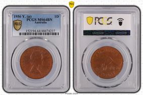 1956 Y. (p) 1D KM-56 MS64BN