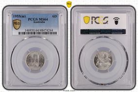 1955(m) 6D KM-58  Ag MS64