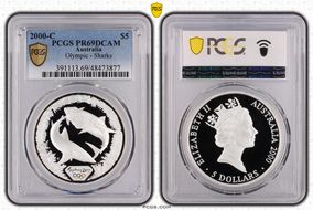 2000-C $5 Olympic - Sharks PR69DCAM