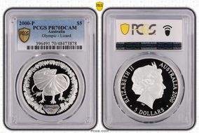 2000-P $5 Olympic - Lizard PR70DCAM
