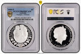 2000-P $5 Olympic - 9 Races PR69DCAM