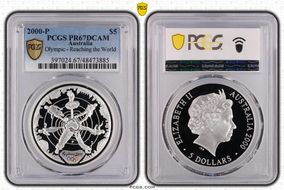 2000-P $5 Olympic - Reaching the World PR67DCAM