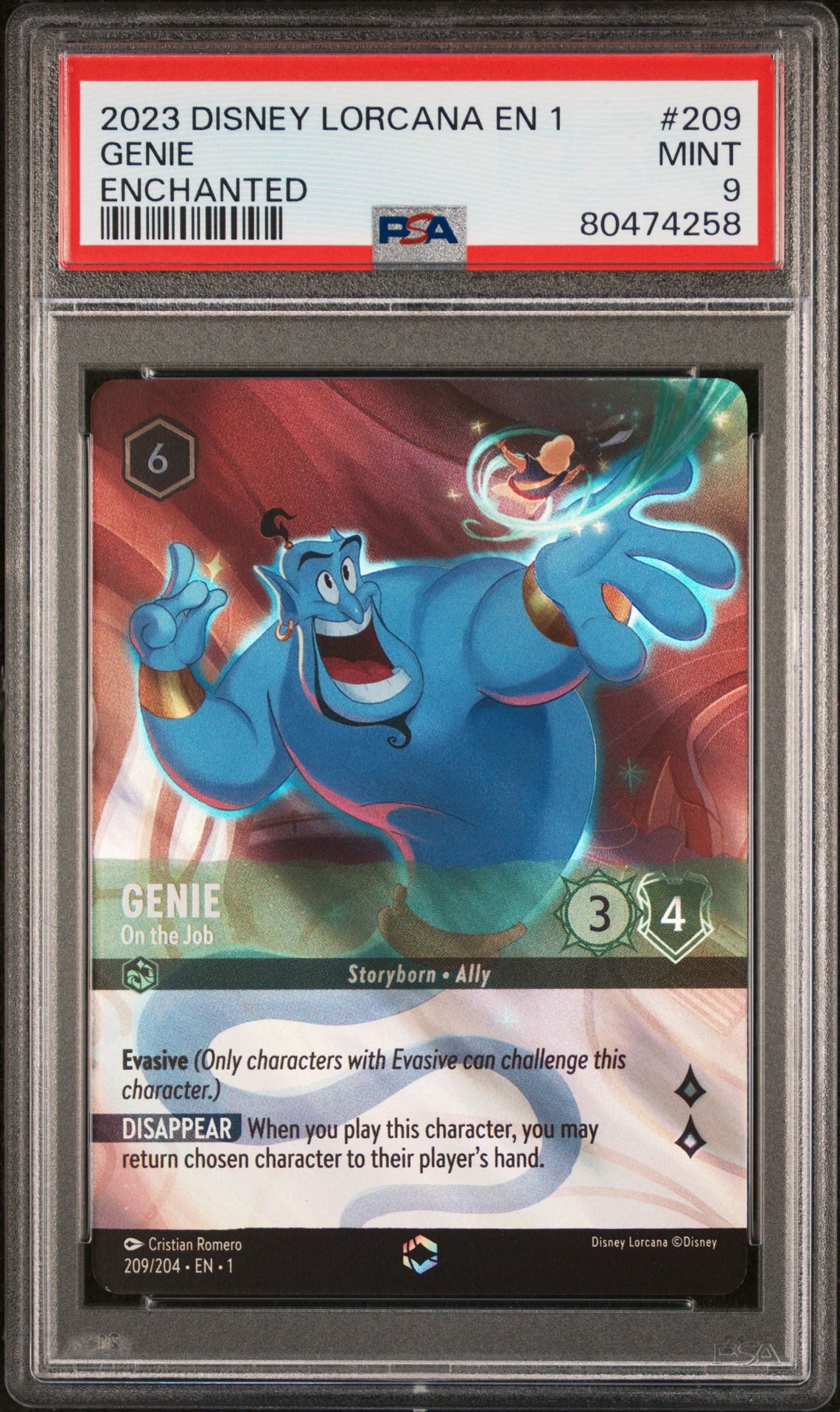 2023 Disney DISNEY LORCANA EN 1-THE FIRST CHAPTER ENCHANTED #209 Genie front