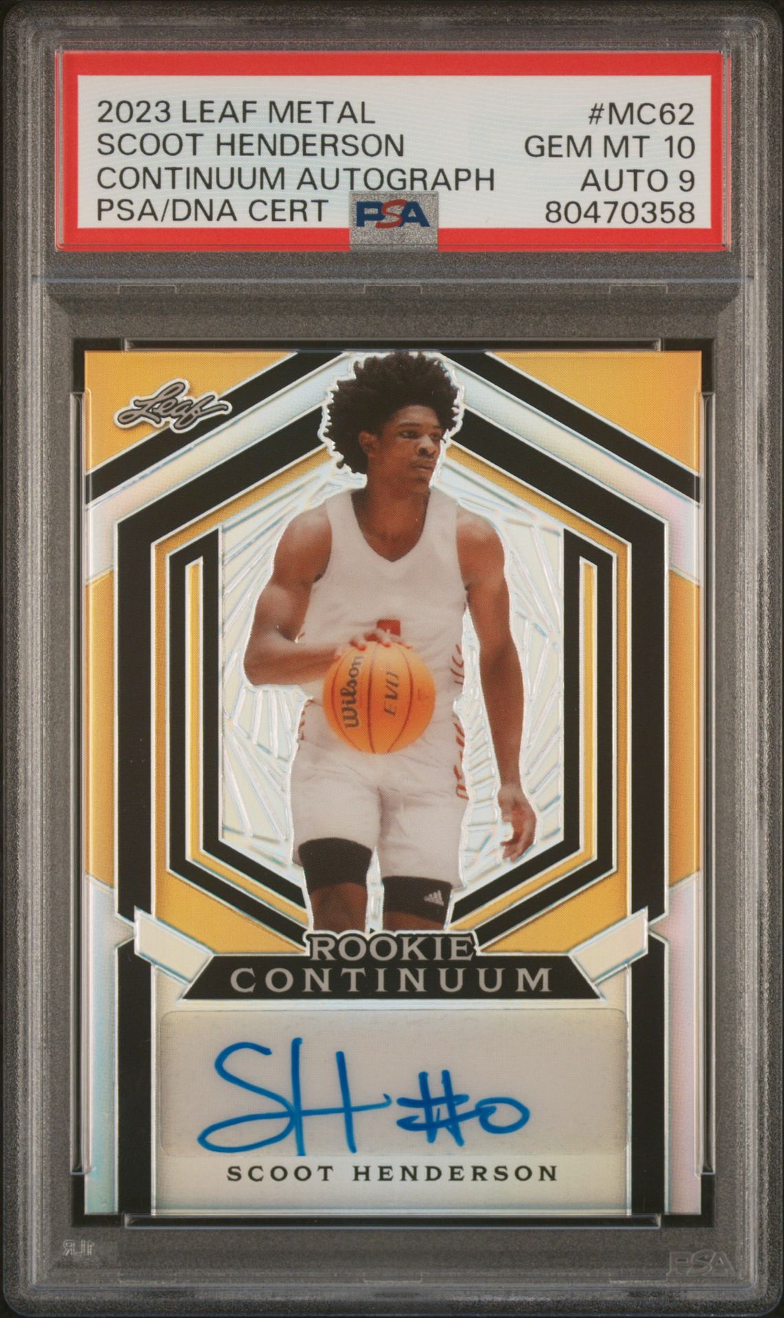 2023 Leaf LEAF METAL CONTINUUM AUTOGRAPHS CONTINUUM AUTOGRAPHCertificationPrimary Signer (1 Signer)SCOOT HENDERSON #MC62 Scoot Henderson front