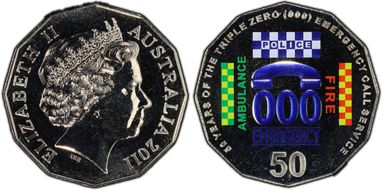 2011 50C Triple Zero Anniversary Colorized MS68
