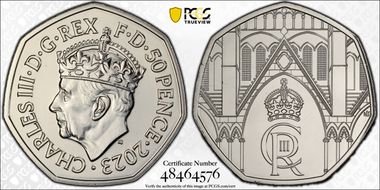 2023 50p Coronation of Charles III MS67