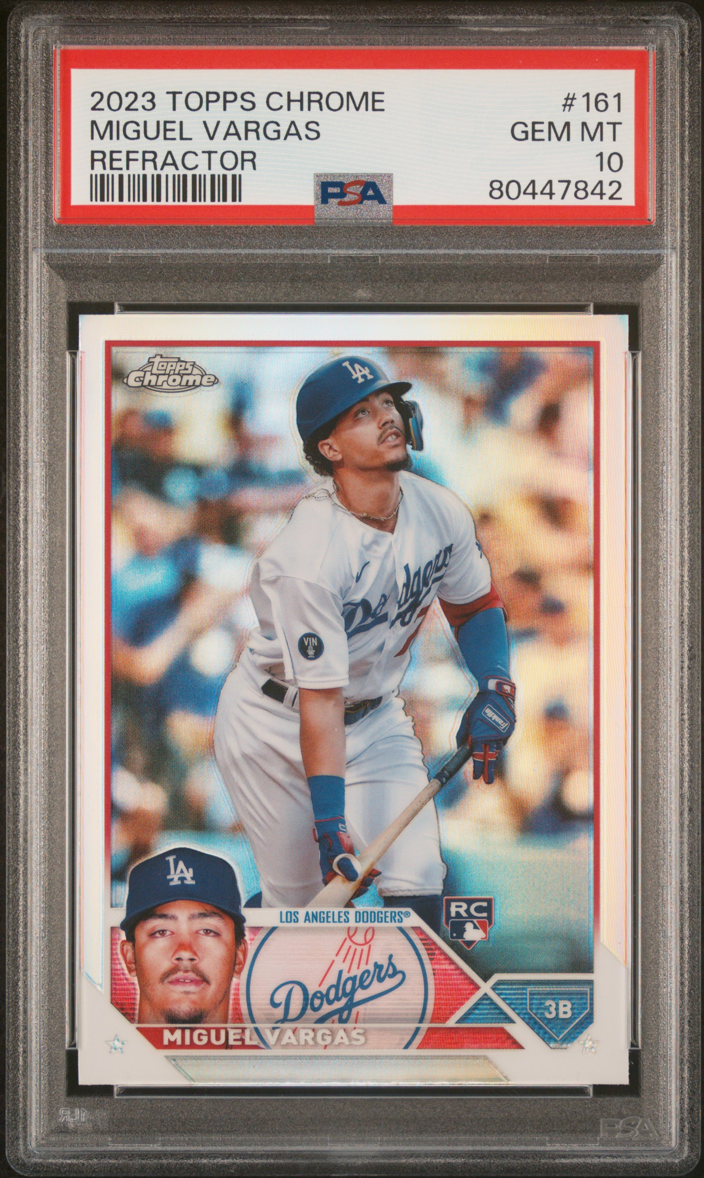 2023 Topps Chrome Refractor #161 Miguel Vargas PSA 10