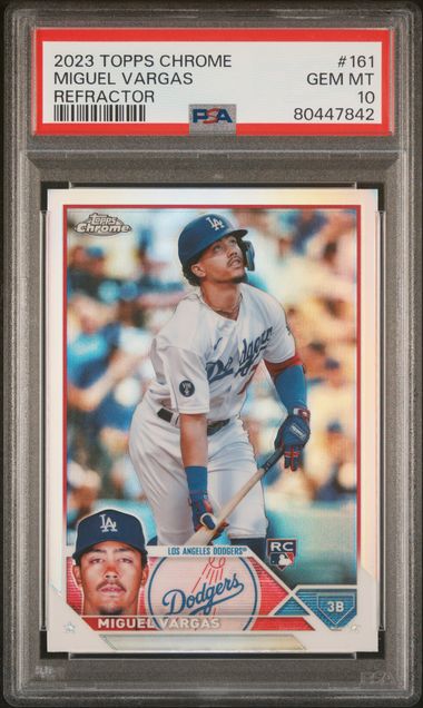 2023 Topps Chrome Refractor #161 Miguel Vargas PSA 10 on Goldin