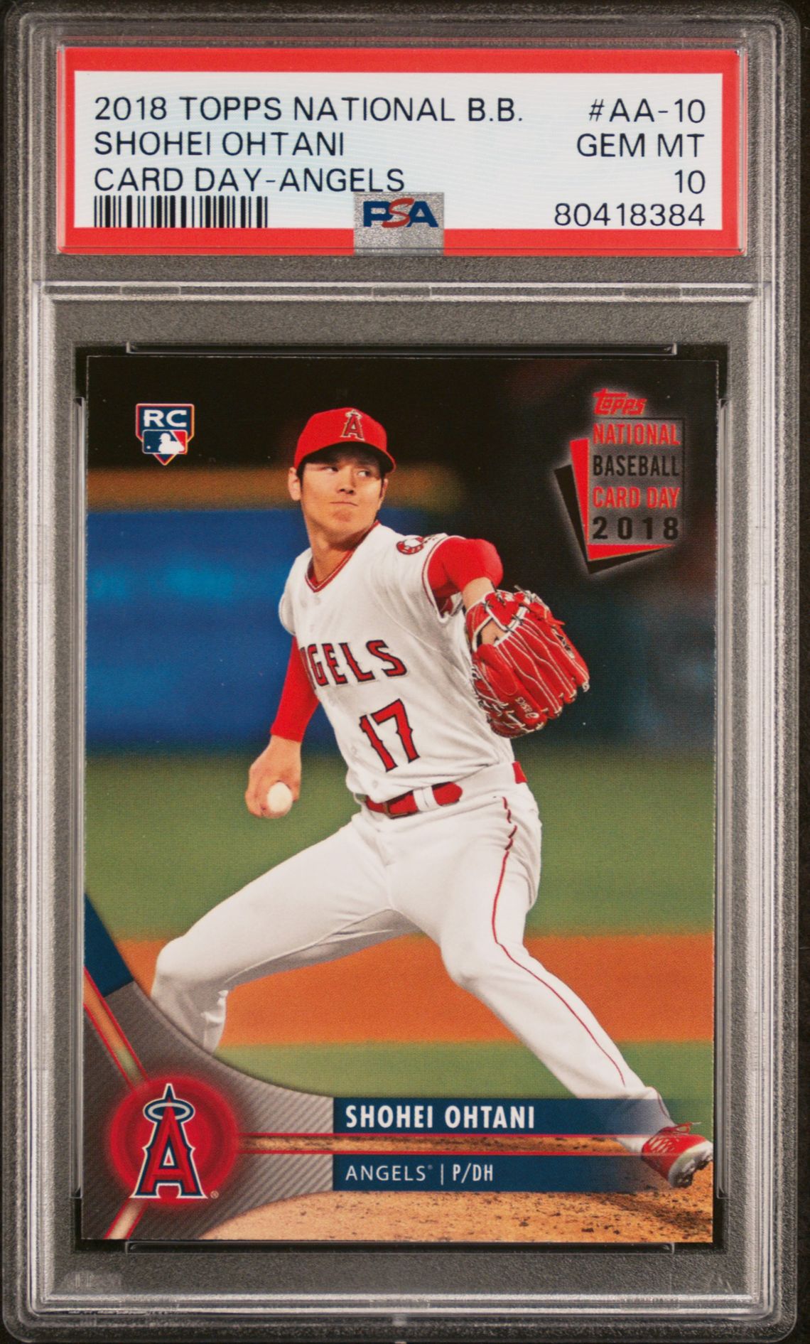 2018 Topps TOPPS NATIONAL BASEBALL CARD DAY LOS ANGELES ANGELS #AA-10 Shohei Ohtani front