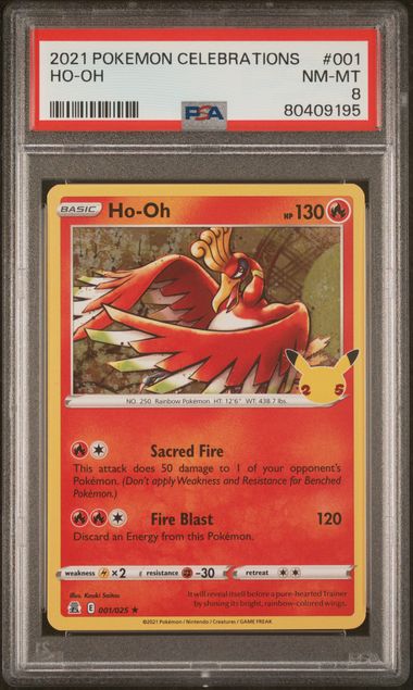 2022 Pokemon Swsh Silver Tempest Full Art #187 Ho-Oh V - PSA EX-MT 6 on  Goldin Auctions