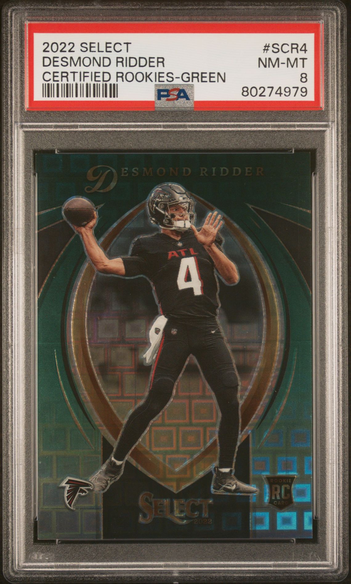2022 Panini PANINI SELECT SELECT CERTIFIED ROOKIES GREEN #SCR4 Desmond Ridder front