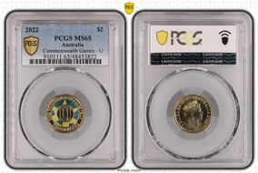 2022 $2 Commonwealth Games - U Colorized MS65