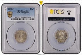 1908-S 20C AU55