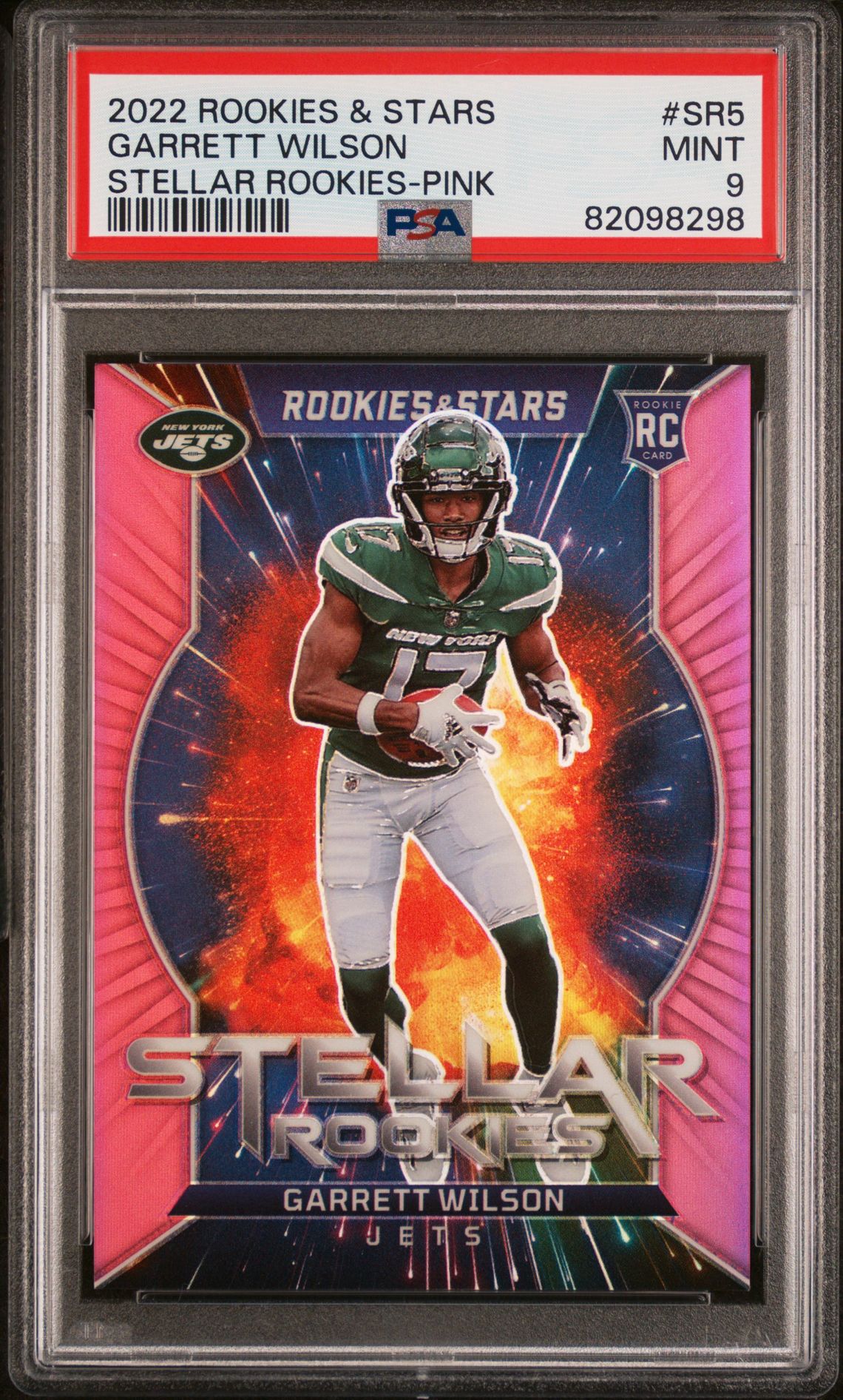 2022 Panini PANINI ROOKIES & STARS STELLAR ROOKIES PINK #SR5 Garrett Wilson front