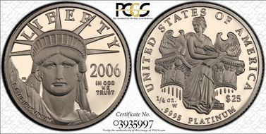 2006-W $25 Statue of Liberty PR70DCAM