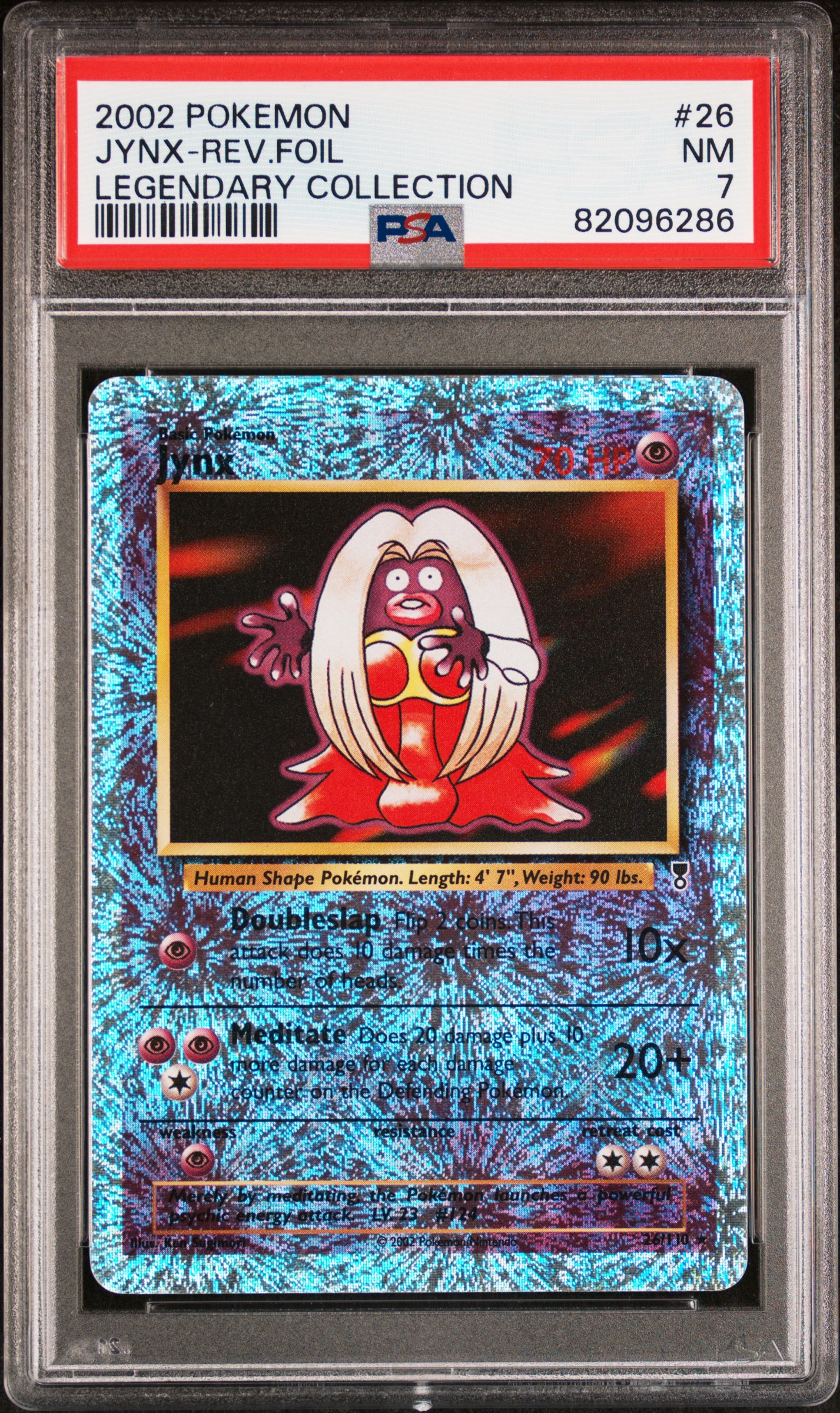 2002 Pokemon Legendary Collection Reverse Foil #26 Jynx – PSA NM 7