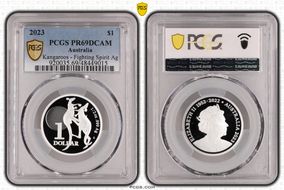 2023 $1 Kangaroos-Fighting Spirit Ag PR69DCAM