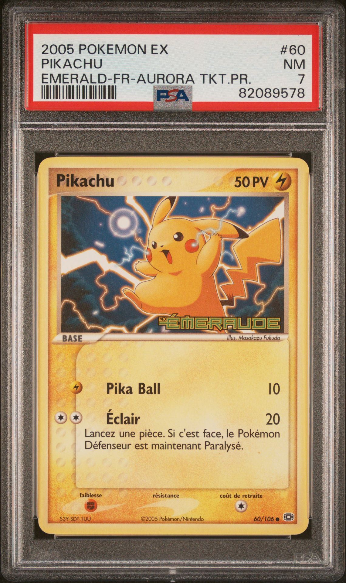 2005 Pokemon POKEMON EX EMERALD FR-AURORA TKT.PR. #60 Pikachu front
