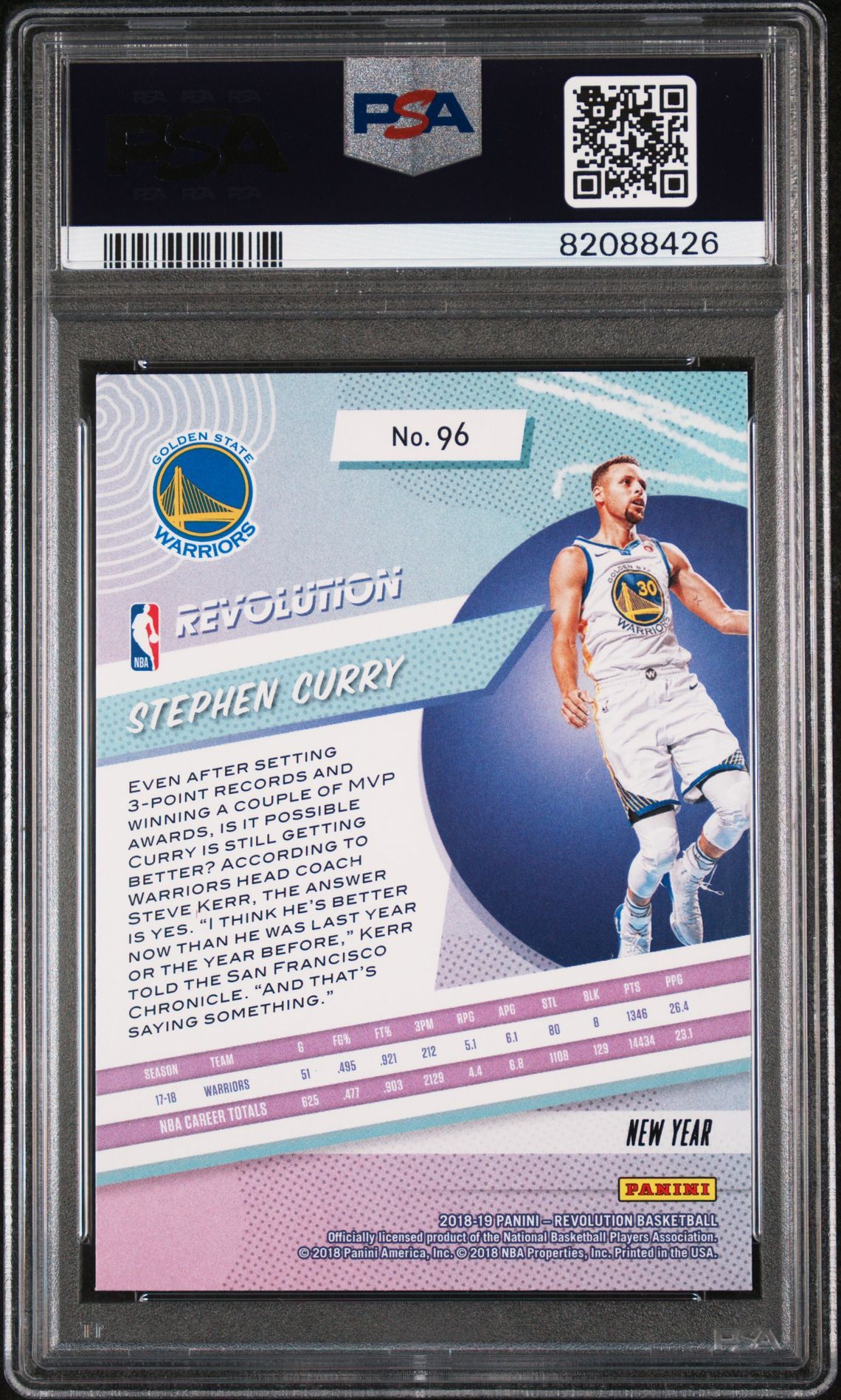 2018 Panini Revolution Stephen Curry #96 (Chinese New Year) Gem Mt 10 back