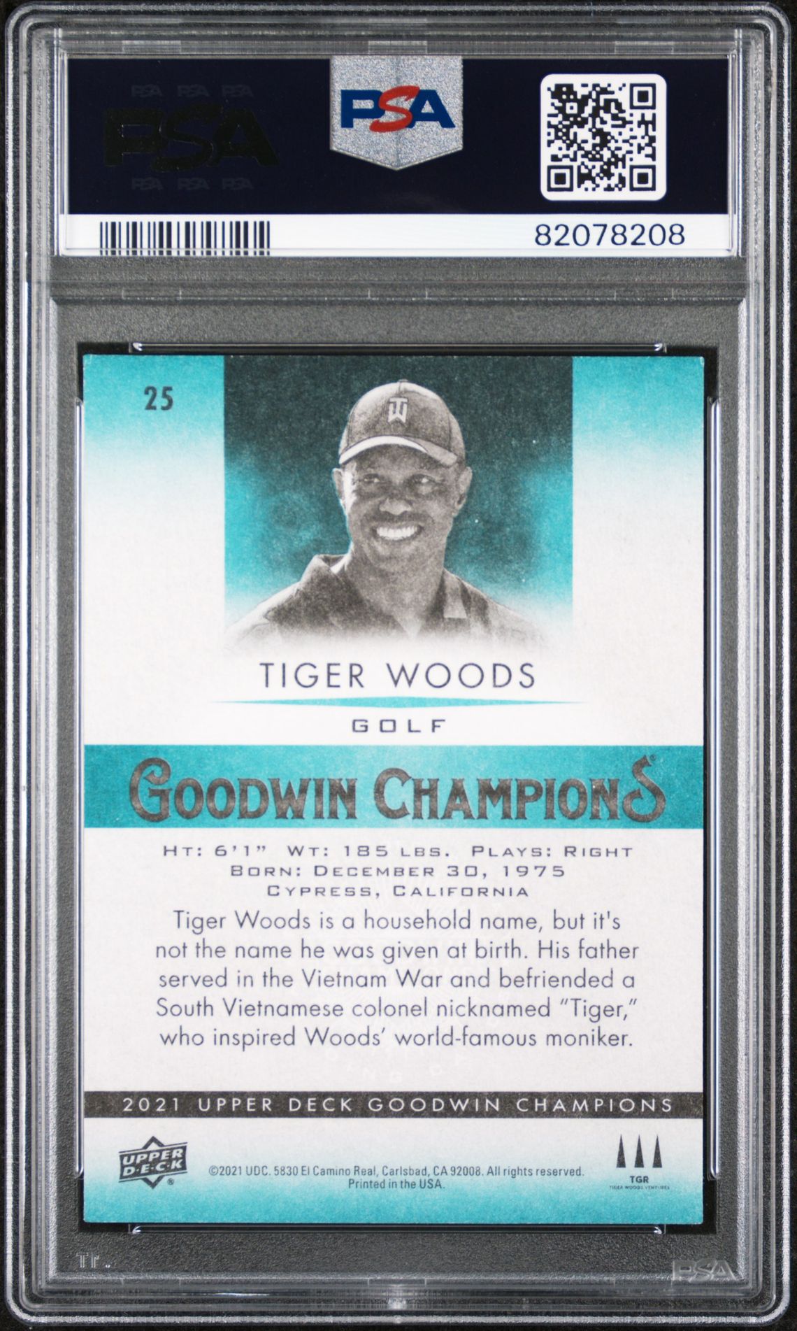 2021 Upper Deck Goodwin Champions Tiger Woods #25 Nm-Mt 8 back