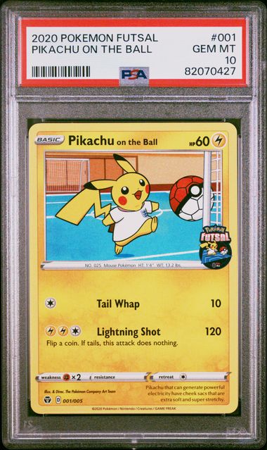 2020 POKEMON FUTSAL #001 PIKACHU ON THE BALL (PSA 10) (PSA 10) – 82070427