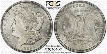 1921 $1 Morgan MS62