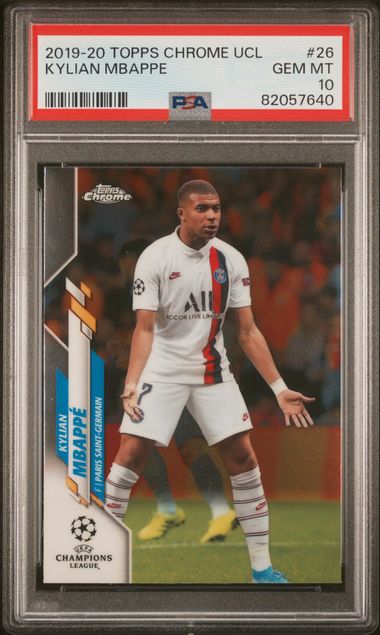 2019 Topps Chrome Uefa Champions League 26 Kylian Mbappe – PSA GEM