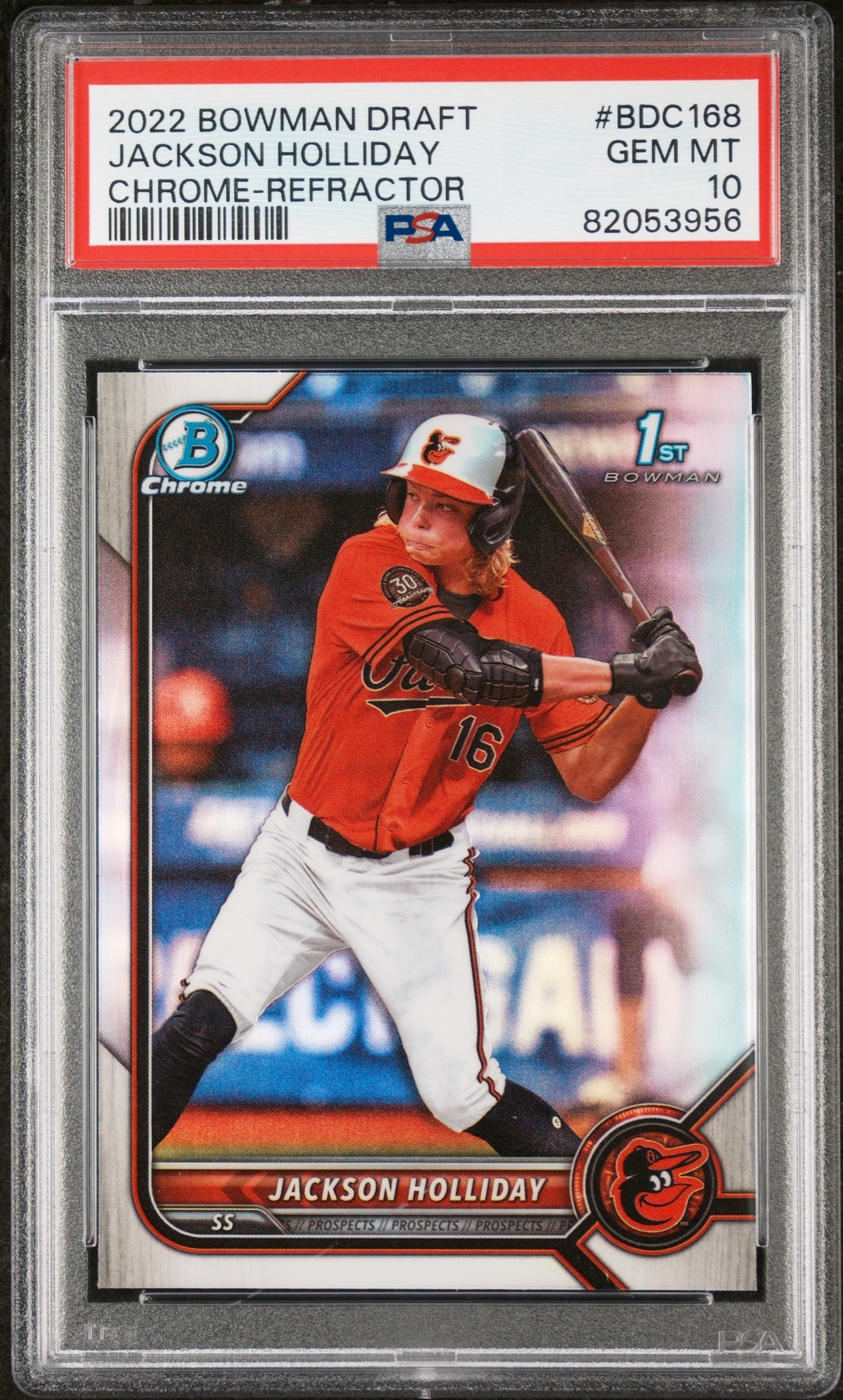 2022 BOWMAN DRAFT #BDC168 JACKSON HOLLIDAY CHROME-REFRACTOR