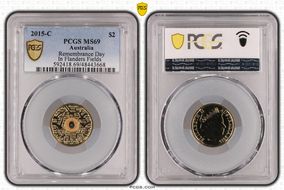 2015-C $2 Remembrance Day In Flanders Fields Colorized MS69