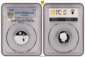 2010 $1 Kangaroo at Sunset 1/5oz Ag PR69DCAM