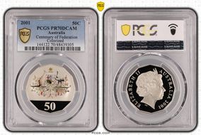 2001 50C Centenary of Federation Colorized PR70DCAM
