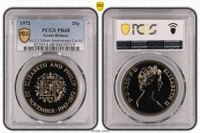 1972 25p S-LL1 Silver Anniversary Cu-Ni PR68
