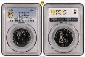 1971 50p S-H1 New Pence PR67