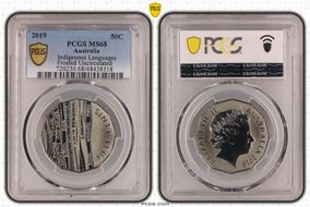 2019 50C Indigenous Languages Frosted Uncirculated MS68