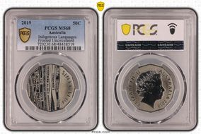 2019 50C Indigenous Languages Frosted Uncirculated MS68