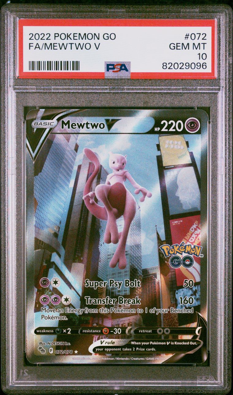 Pokémon Go Mewtwo V FA #072 PSA 10